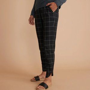 Marine Layer Allison Pants Black Windowpane